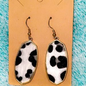 Leopard dangle earrings